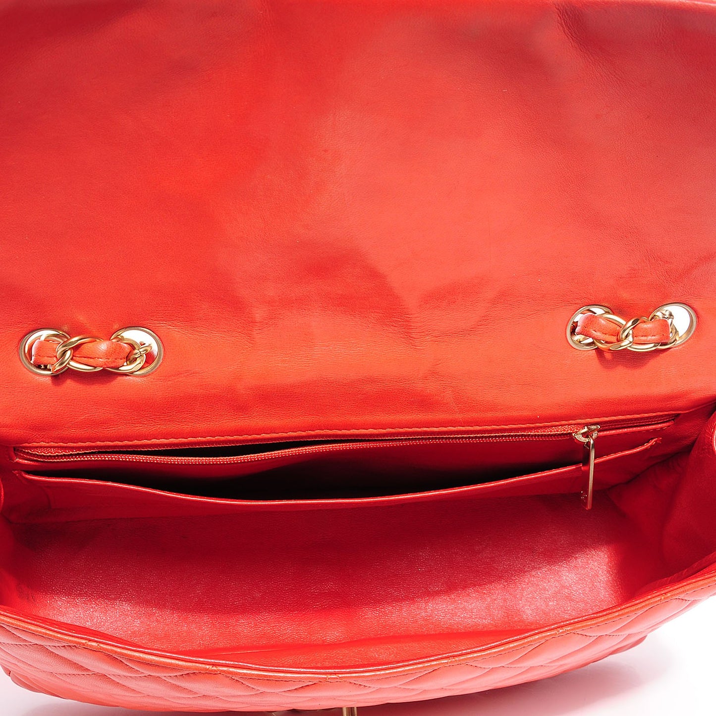 Lambskin Quilted Jumbo Single Flap Coral