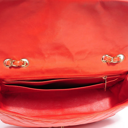 Chanel Lambskin Quilted Jumbo Single Flap Coral 7 of 8