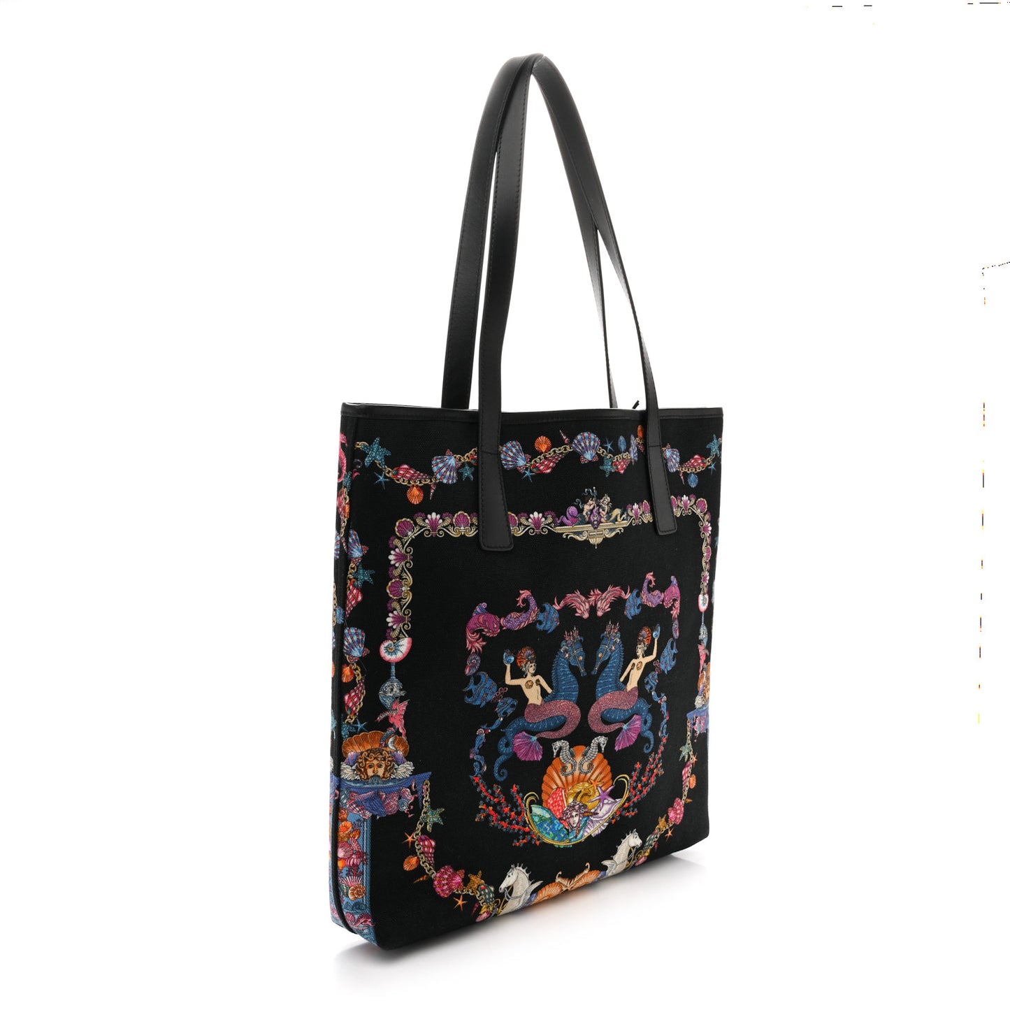 Canvas Underwater Medusa Tote Black Multicolor