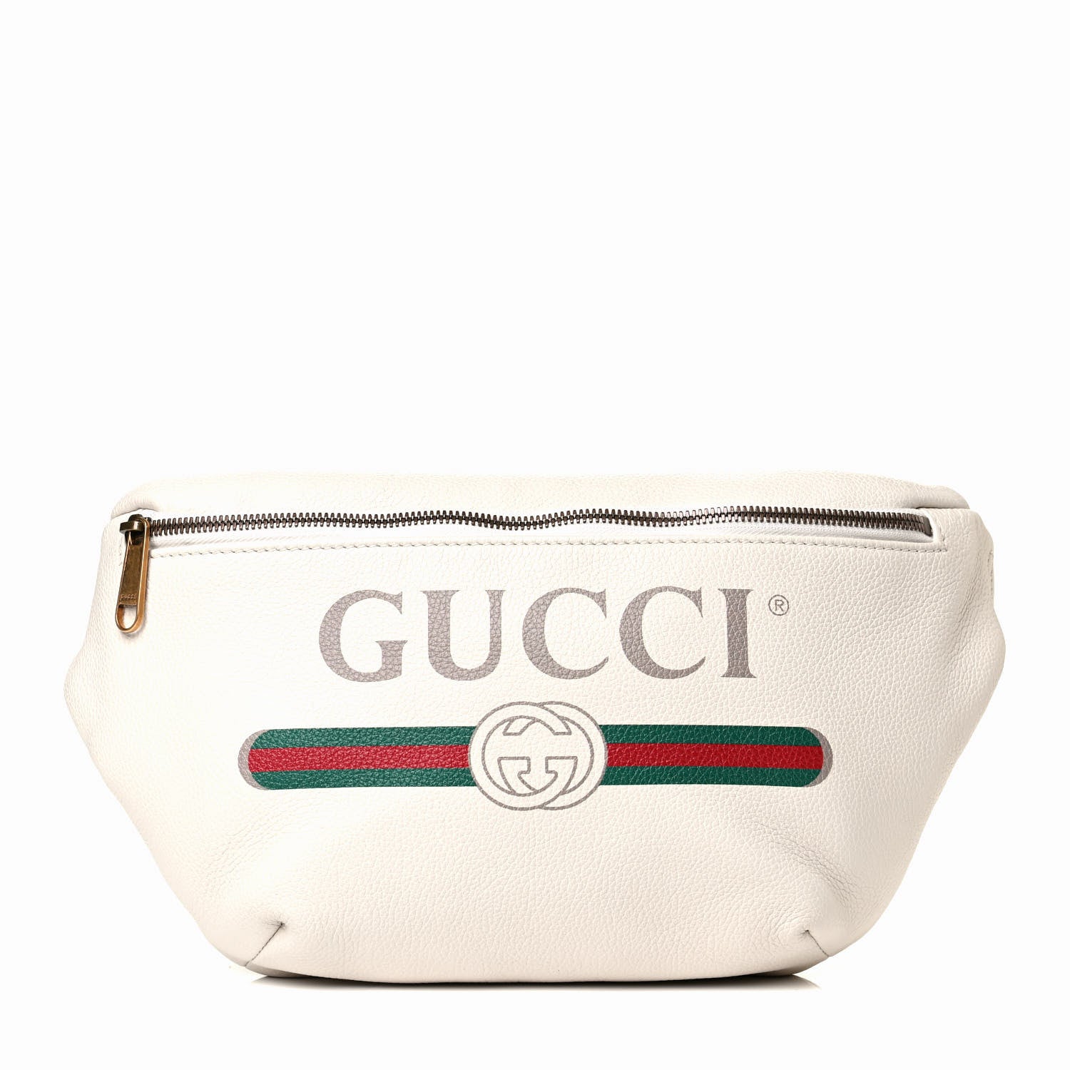 Gucci Grained Calfskin Logo Belt Bag White 1 of 4