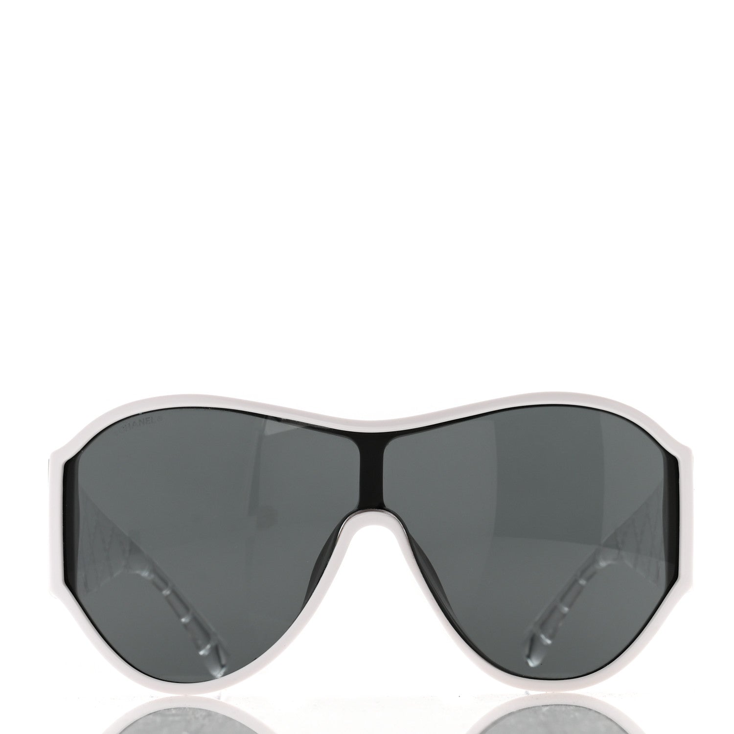 Chanel Acetate Quilted Shield Sunglasses 5426 White 2 of 7