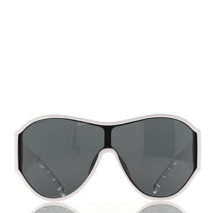 Chanel Acetate Quilted Shield Sunglasses 5426 White 2 of 7