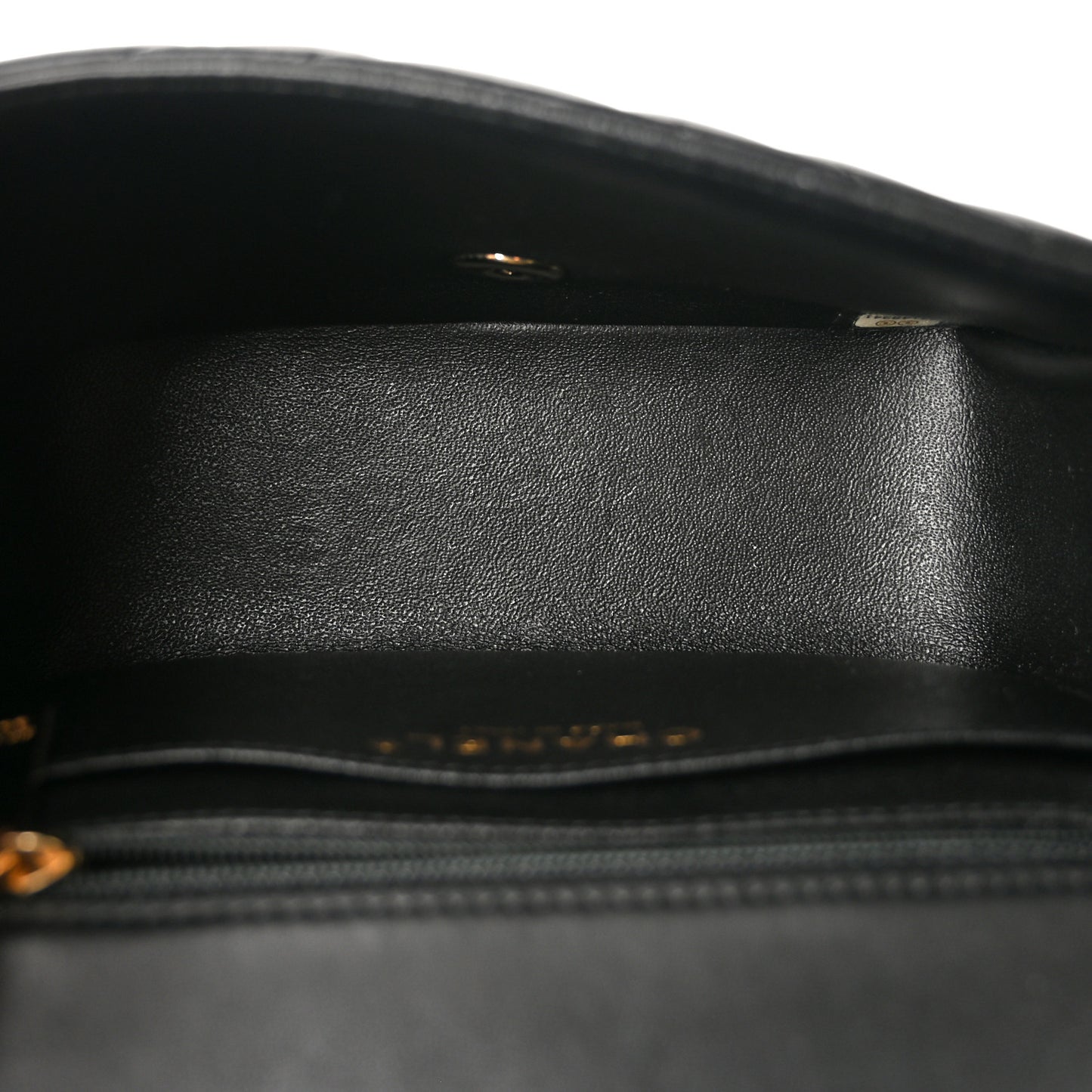 Lambskin Chevron Quilted Mini Square Flap Black