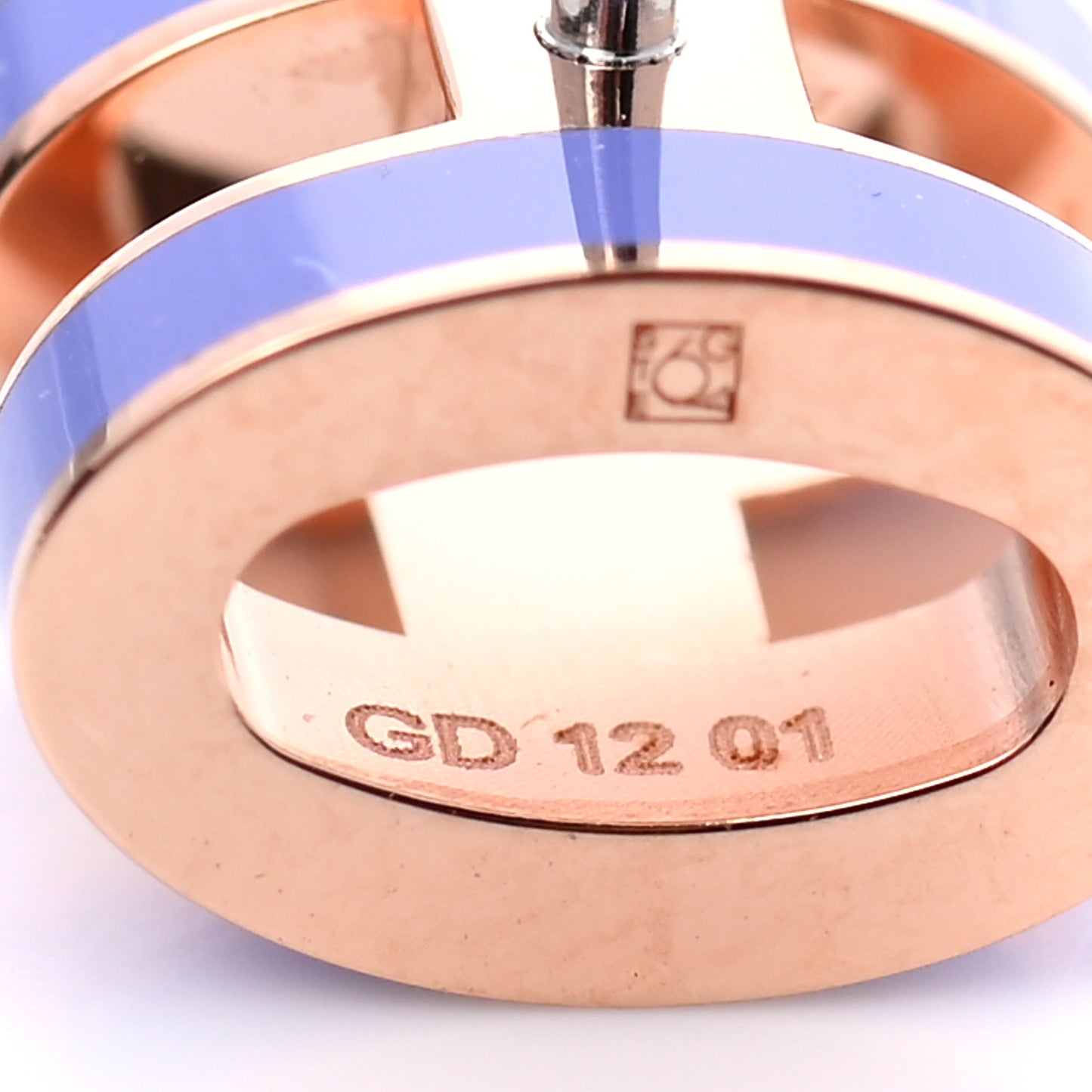 Rose Gold Lacquered Mini Pop H Earrings Lilac