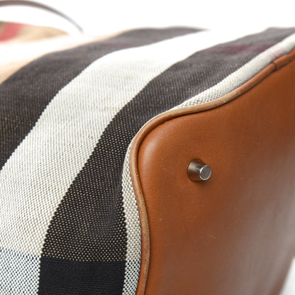 Burberry Canvas Mega Check Medium Ashby Hobo Saddle Brown 11 of 14