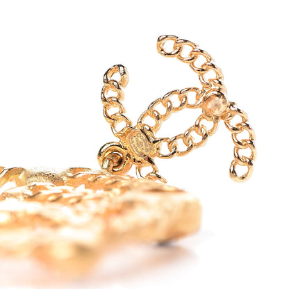 Chanel Pearl Gripoix No 5 CC Chain Drop Earrings Gold 4 of 5
