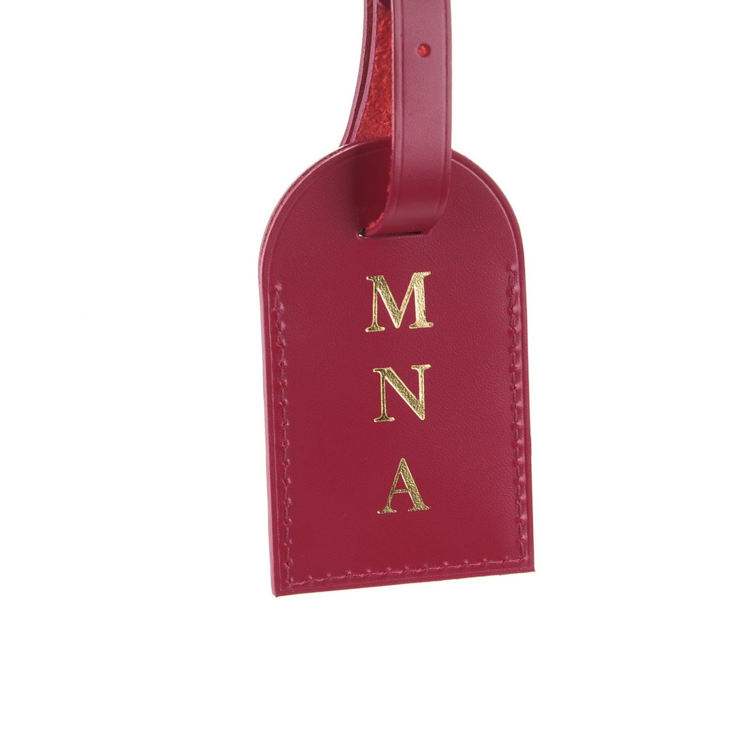 Calfskin Luggage Tag Fuschia