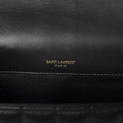 Saint Laurent Lambskin Matelasse Monogram Large Vicky Chain Bag Black 8 of 11