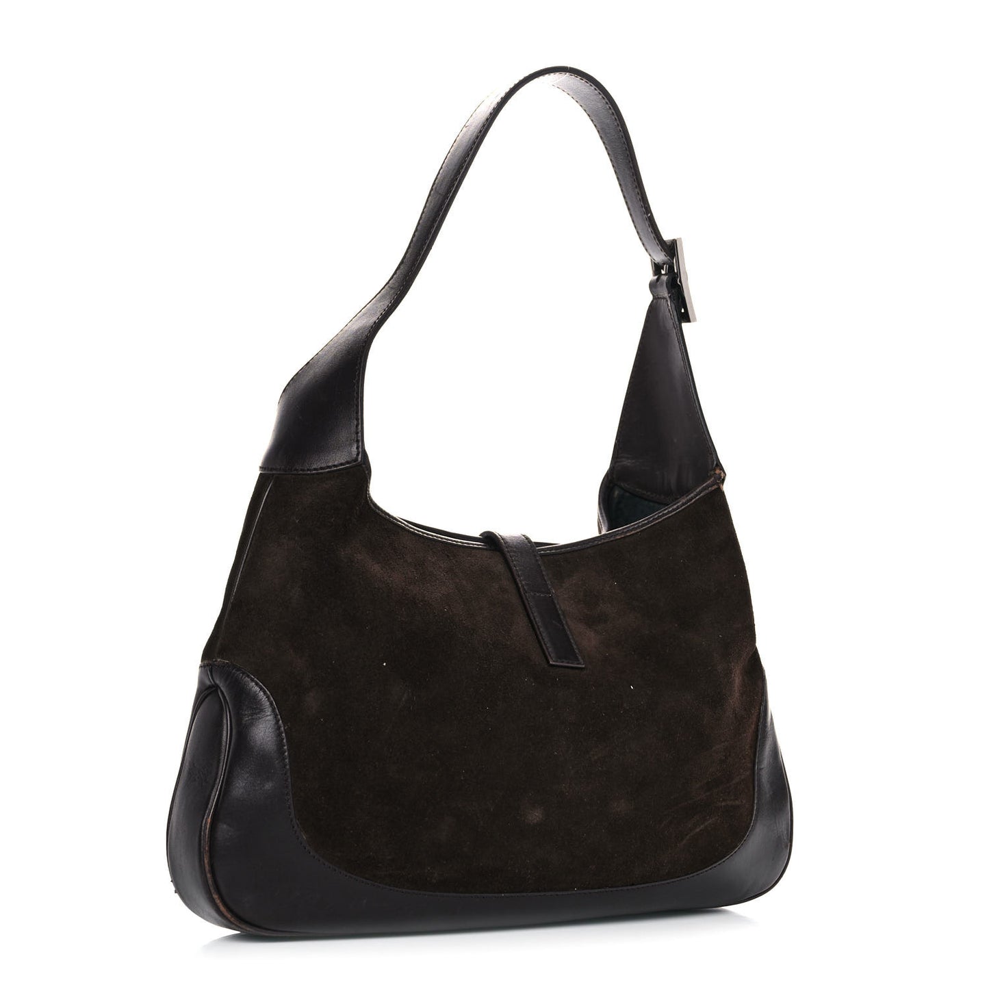 Suede Web Small Jackie O Hobo Dark Brown