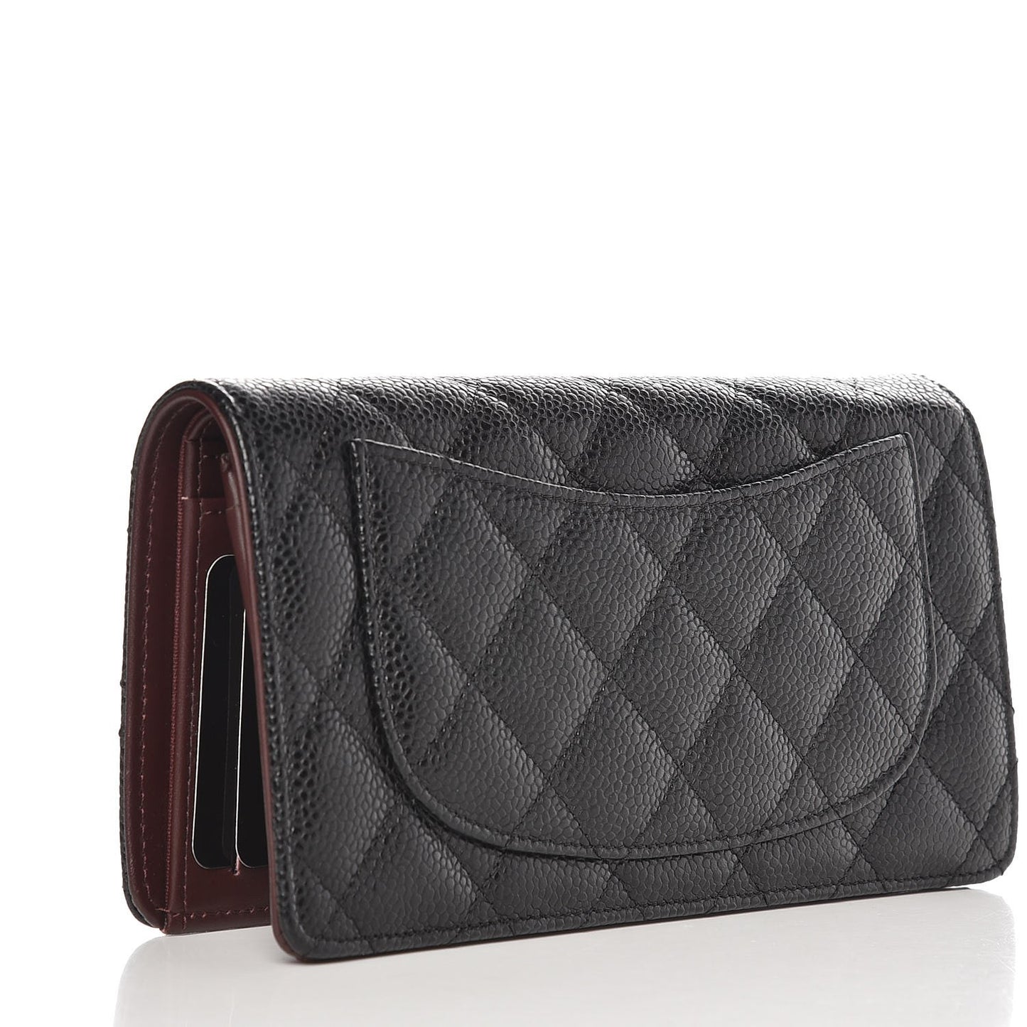 Caviar Quilted Yen Wallet Black