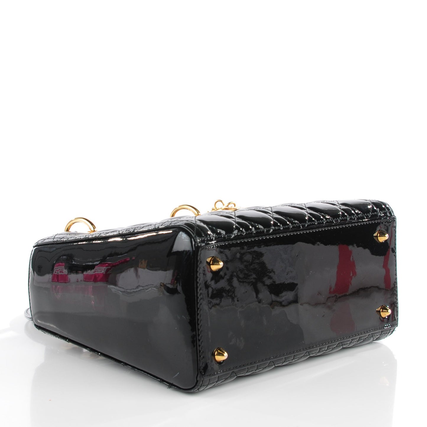Patent Cannage Medium Lady Dior Black