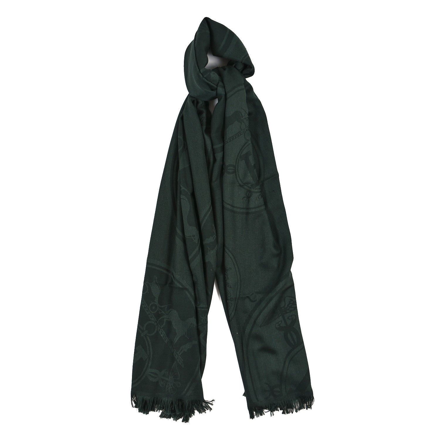 Hermes Cashmere Silk New Libris Confettis D'Ex Libris Stole Foret-Noire 1 of 3