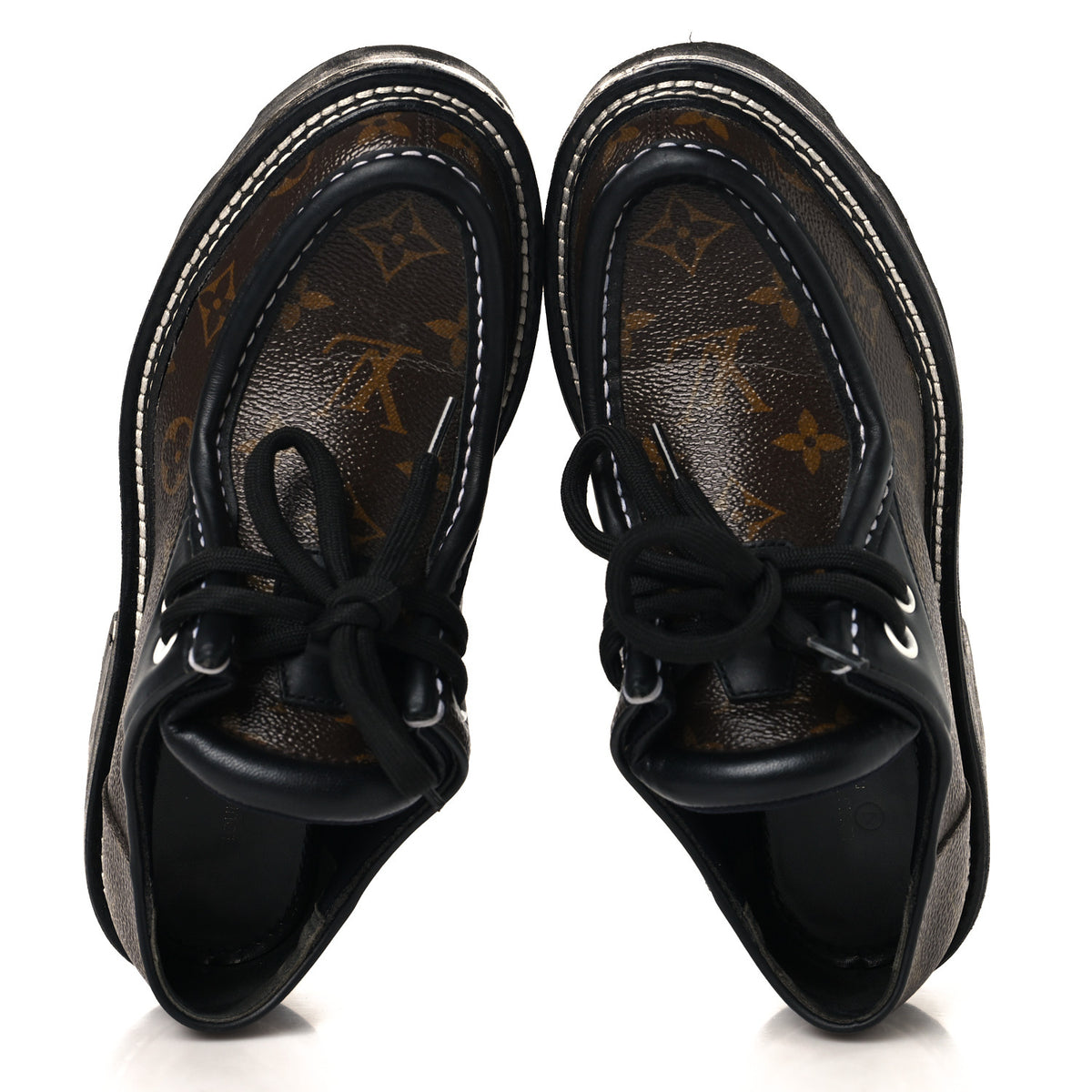 Monogram Calfskin Beaubourg Platform Derby Shoes 36 Brown