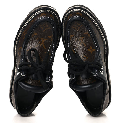 Louis Vuitton Monogram Calfskin Beaubourg Platform Derby Shoes 36 Brown 2 of 9