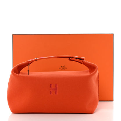 Hermes Canvas Large Bride-A-Brac Pouch Orange Feu Burgundy 8 of 8