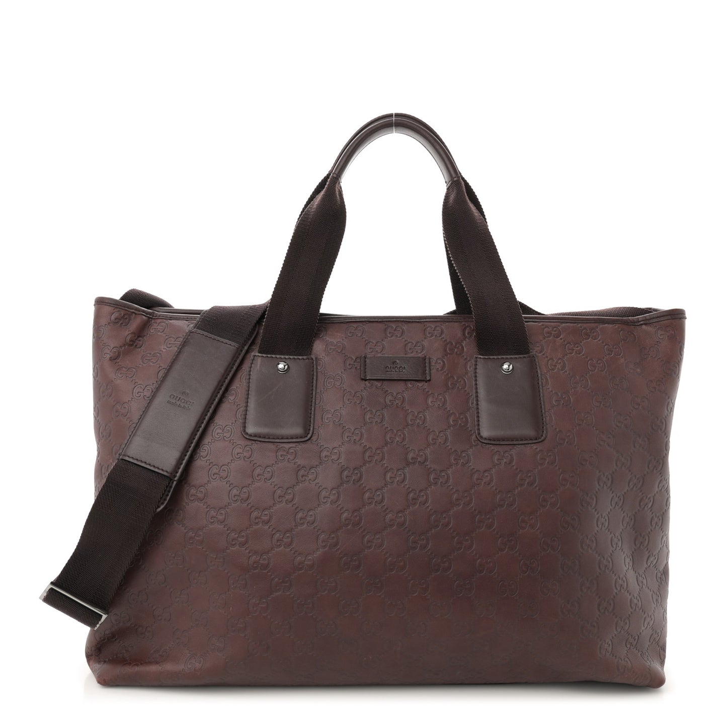 Guccissima Large Zippered Travel Tote Brown