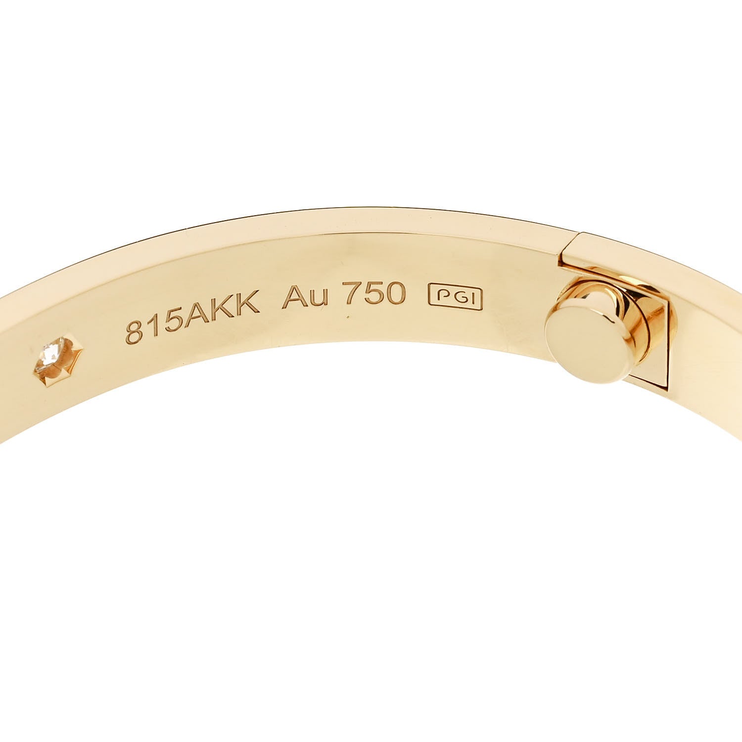 Cartier 18K Yellow Gold 4 Diamond LOVE Bracelet 16 7 of 9