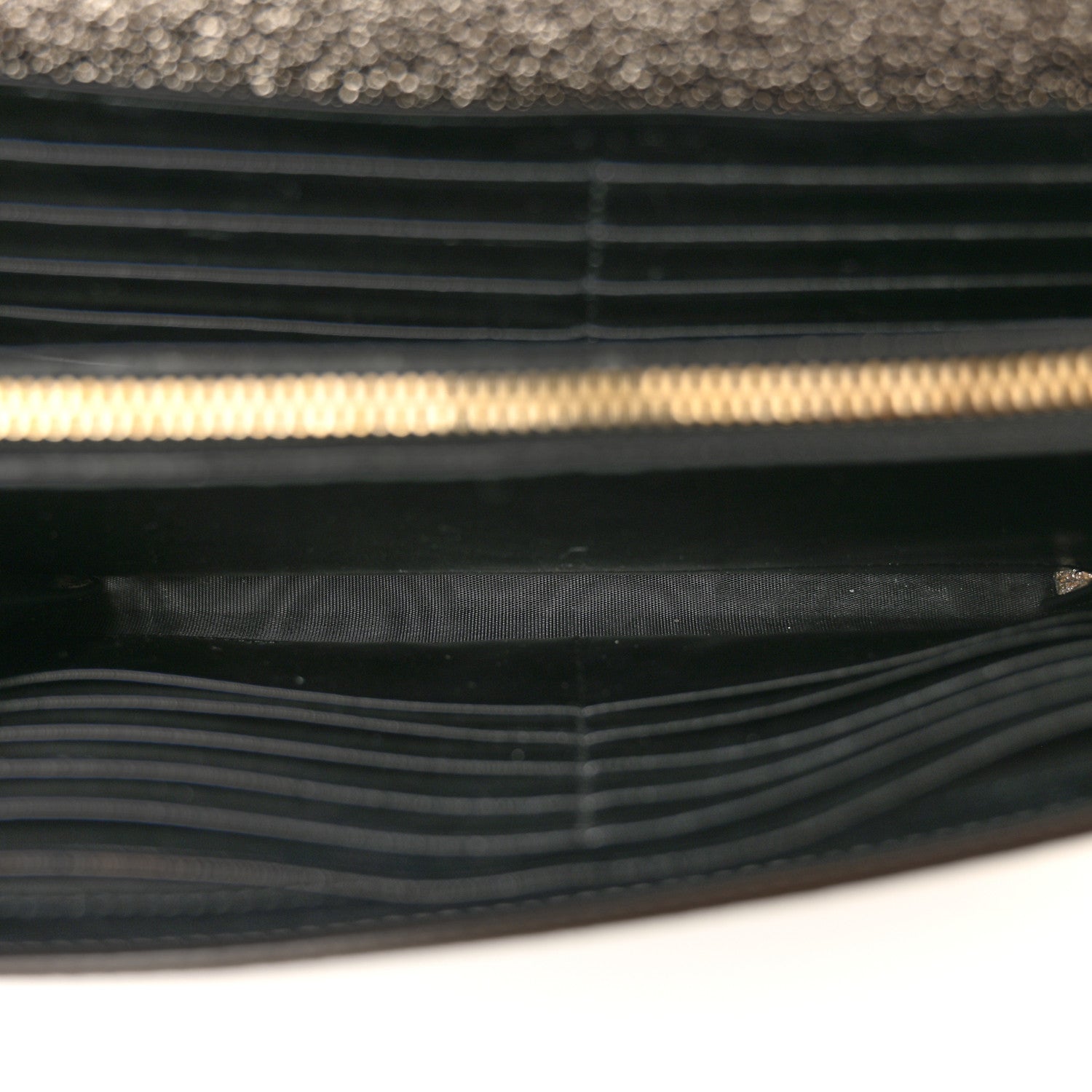 Saint Laurent Grained Metallic Calfskin Monogram Chain Wallet Bronze 5 of 17