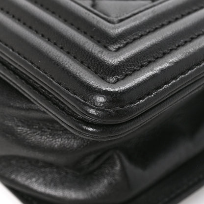 Chanel Lambskin Quilted Medium Boy Flap Black 13 of 14