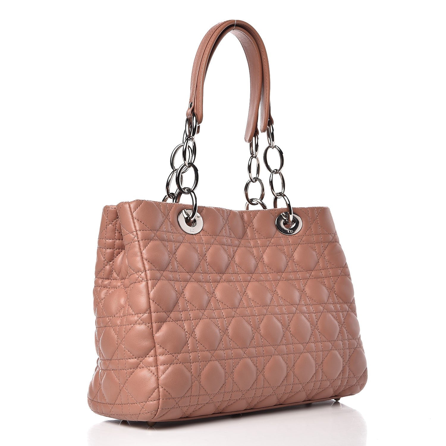 Christian Dior Lambskin Cannage Small Dior Soft Shopping Tote Bois de Rose 3 of 16