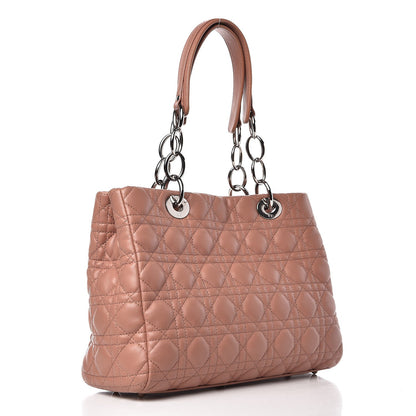 Christian Dior Lambskin Cannage Small Dior Soft Shopping Tote Bois de Rose 3 of 16