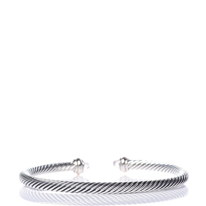 David Yurman Sterling Silver 18K Rose Gold Morganite 4mm Cable Classics Bracelet 3 of 5