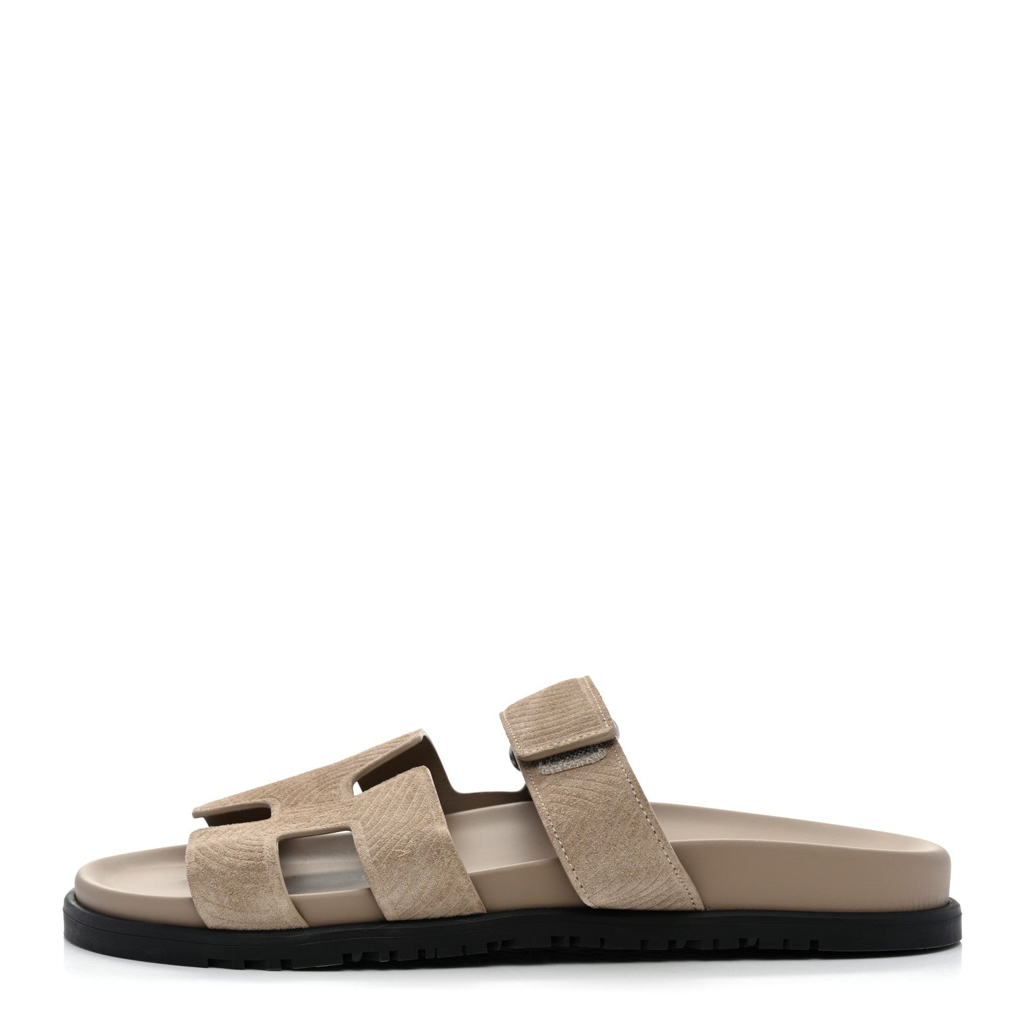 Hermes Suede Goatskin Chaine d'Ancre Womens Chypre Sandals 41 Beige Sable 1 of 9