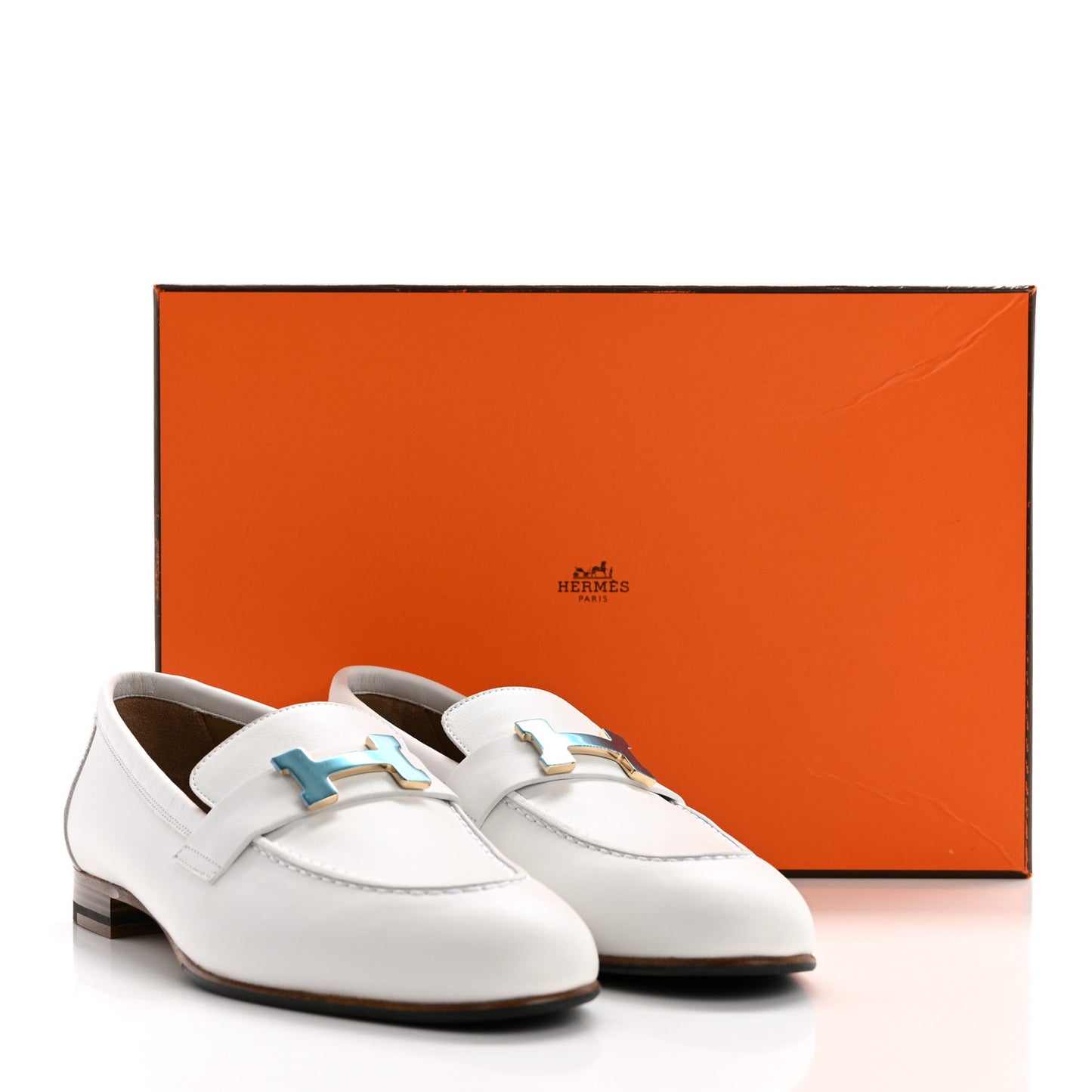 Calfskin Womens Paris Loafers 37 White