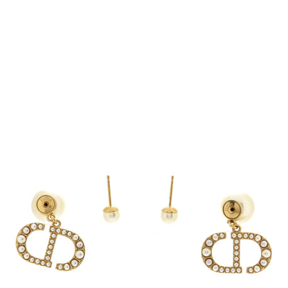 Christian Dior Pearl Tribal CD Drop Earrings Gold 3 of 5