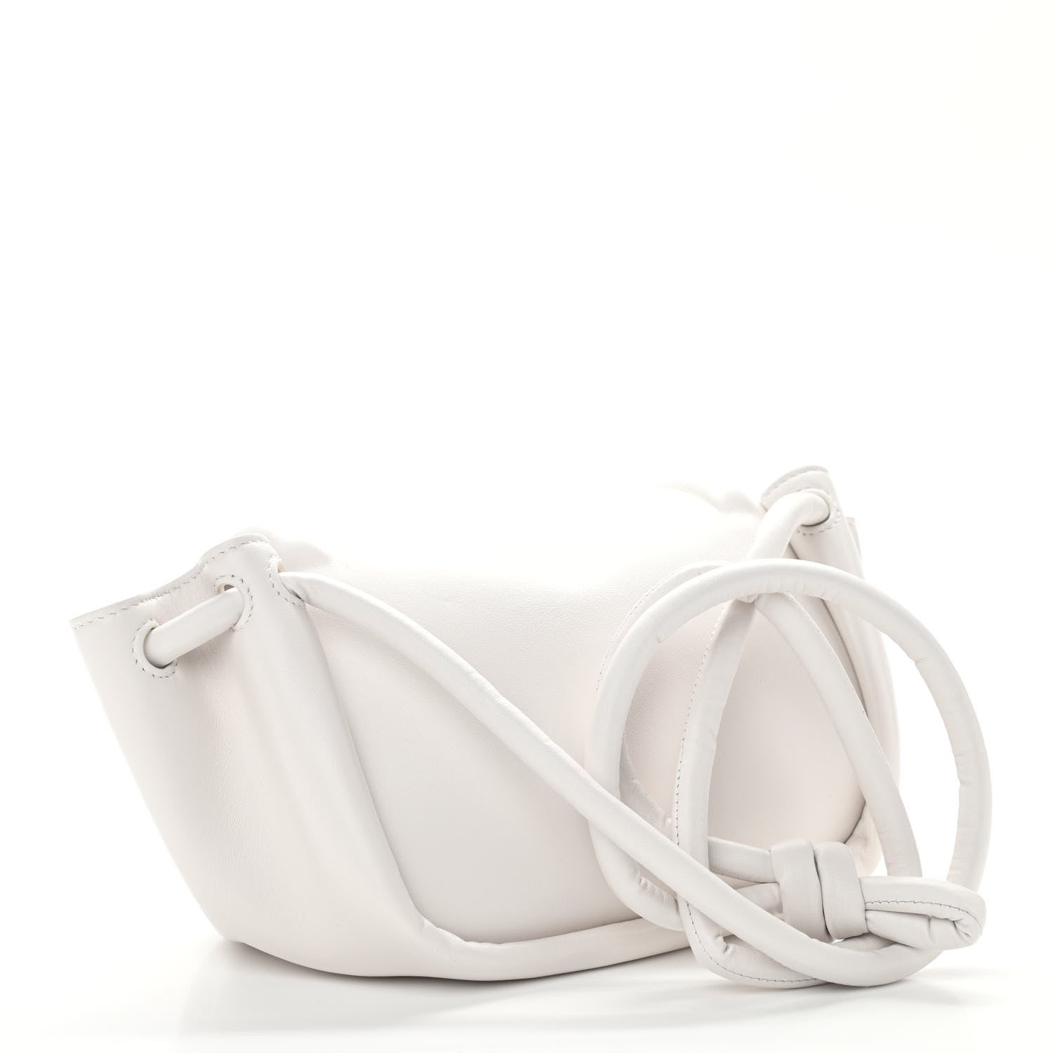 Bottega Veneta Lambskin Small Beak Triangle Flap Shoulder Bag Chalk 3 of 10