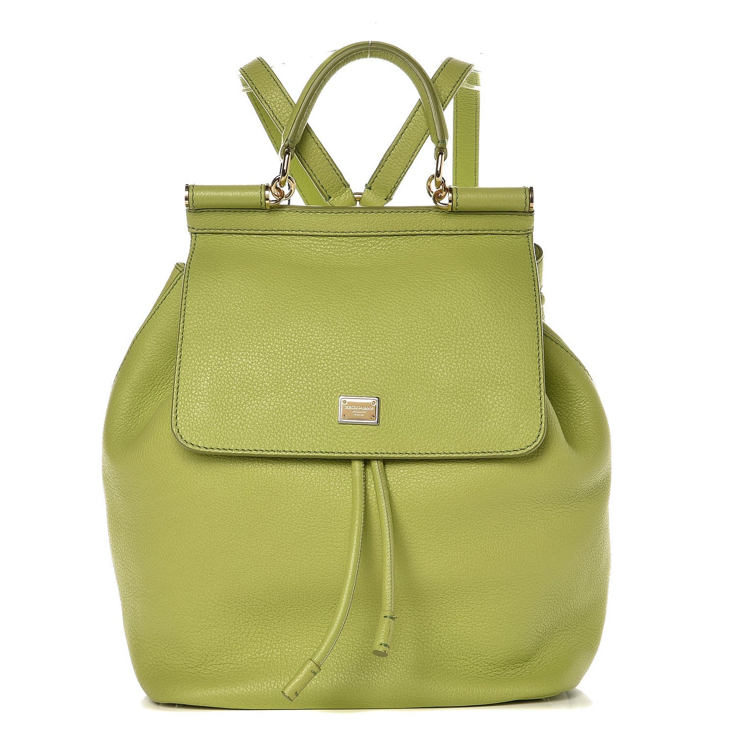 Pebbled Calfskin Sicily Backpack Green