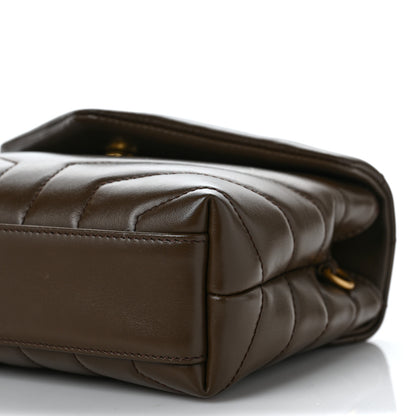 Saint Laurent Calfskin Y Quilted Monogram Toy Loulou Crossbody Bag Soil Brown 8 of 9