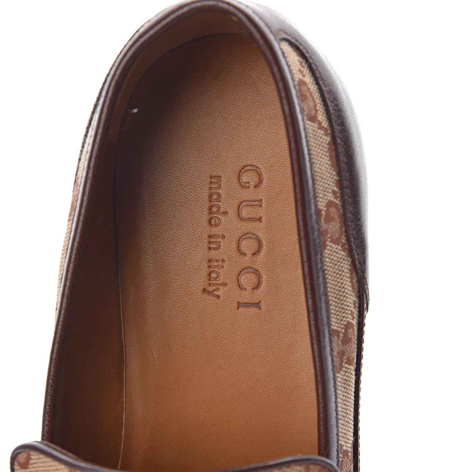 Gucci GG Monogram Goatskin Mens GG Loafers 8 Brown 8 of 9