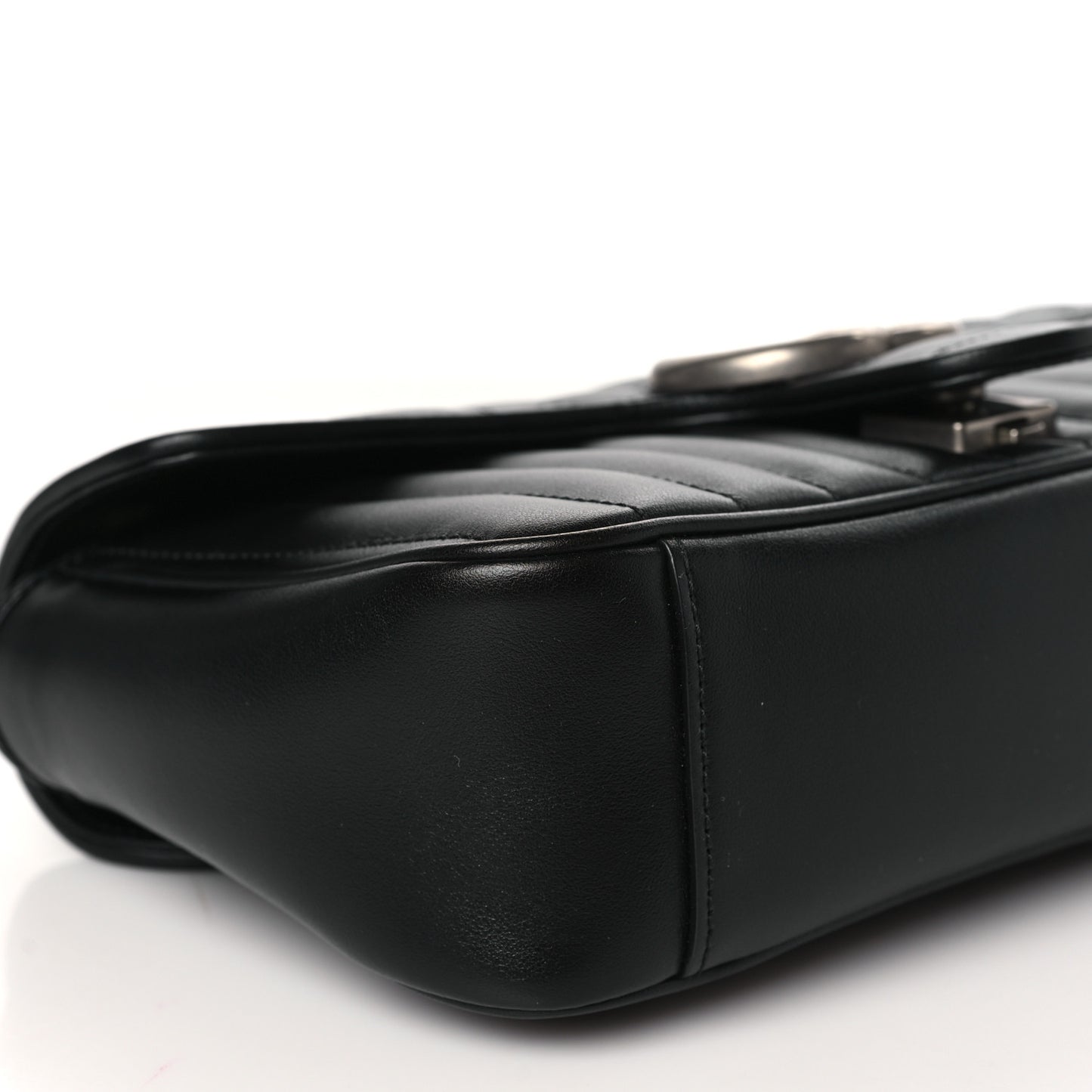 Calfskin Matelasse Aria Small GG Marmont Shoulder Bag Black