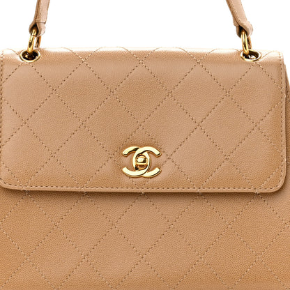 Chanel Caviar Stitched Shoulder Flap Bag Beige 6 of 8