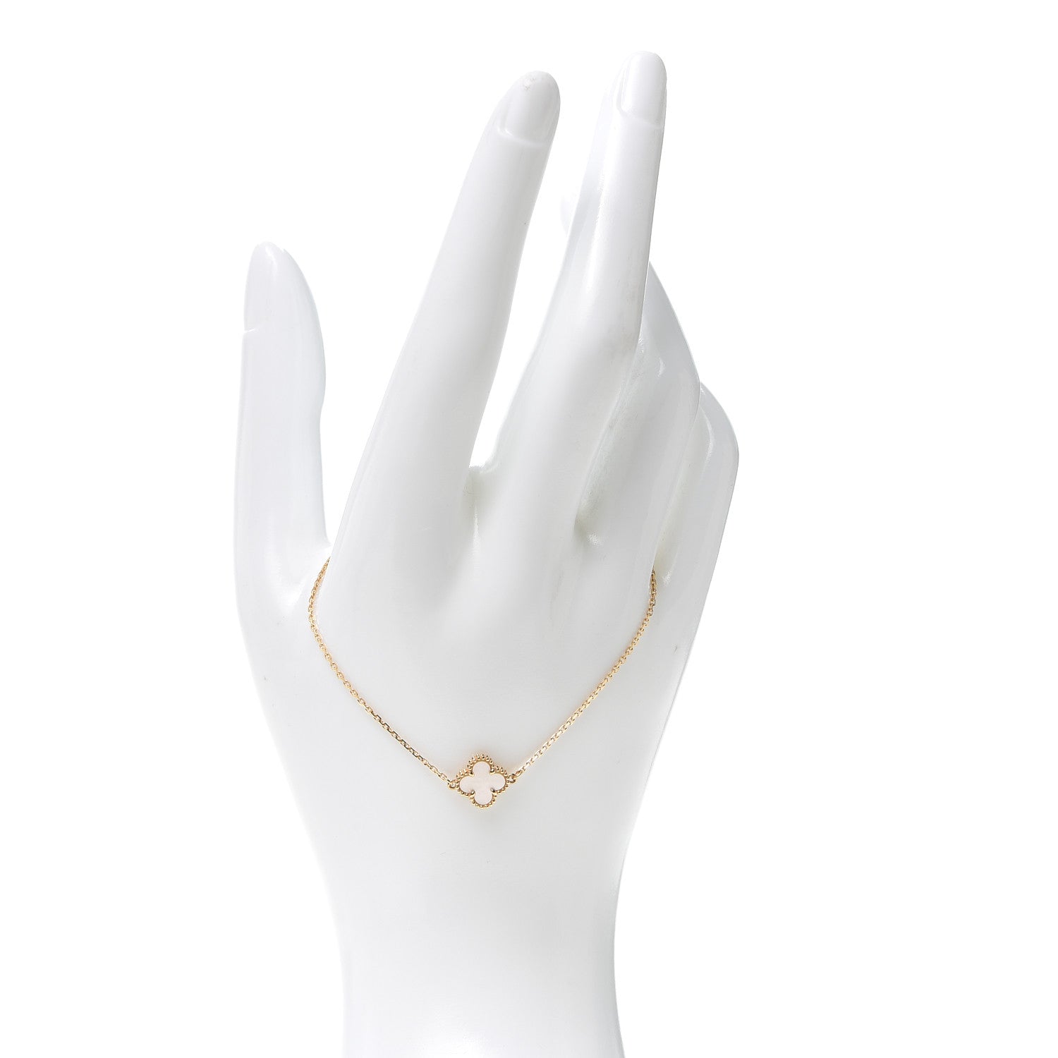 Van Cleef & Arpels 18K Yellow Gold Mother of Pearl Sweet Alhambra Bracelet 2 of 8