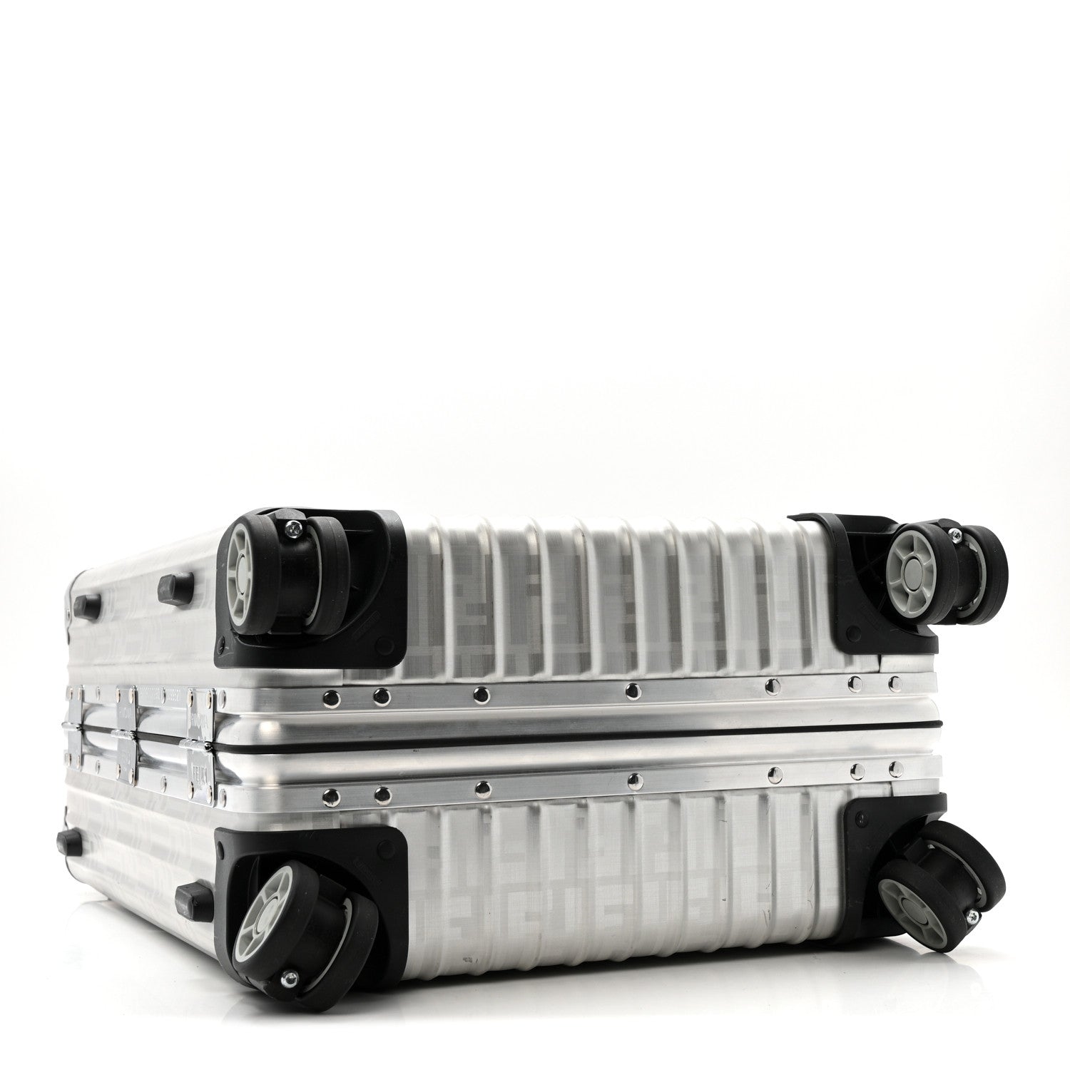 Fendi X RIMOWA Aluminum FF Print Roll Away Carry On Luggage Silver 3 of 13