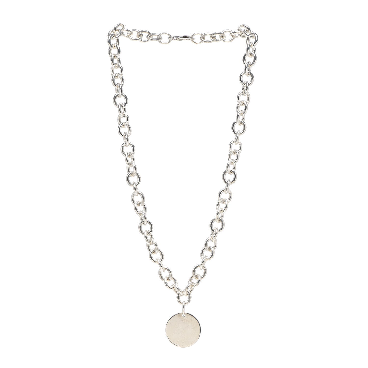 Tiffany Sterling Silver Round Tag Necklace 2 of 4