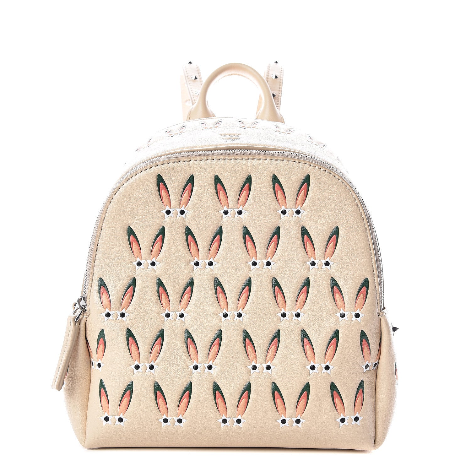 MCM Lambskin Star Eyed Bunny Mini Backpack Natural 1 of 12