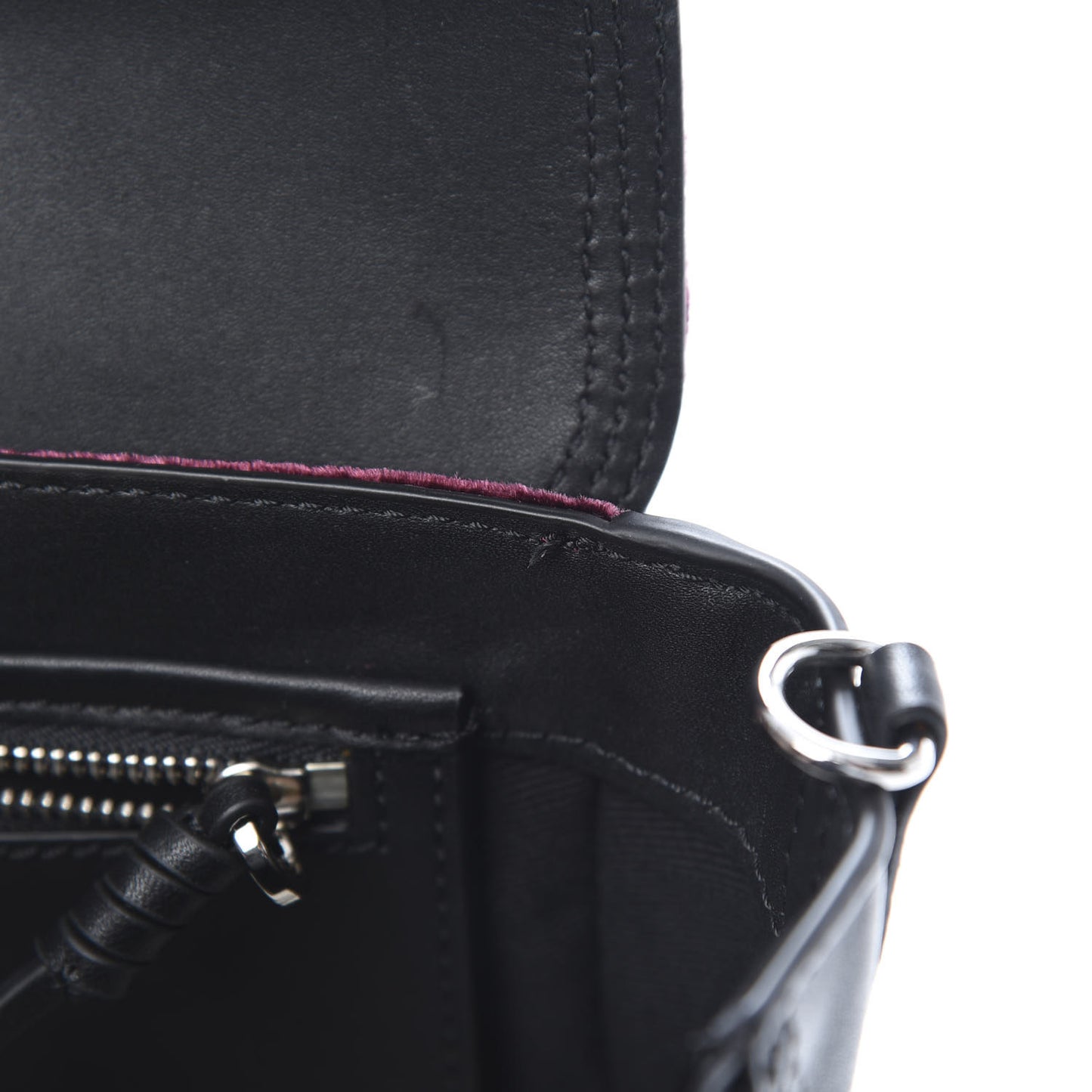 3.1 Textured Calfskin Velvet Mini Pashli Satchel Black Bordeaux