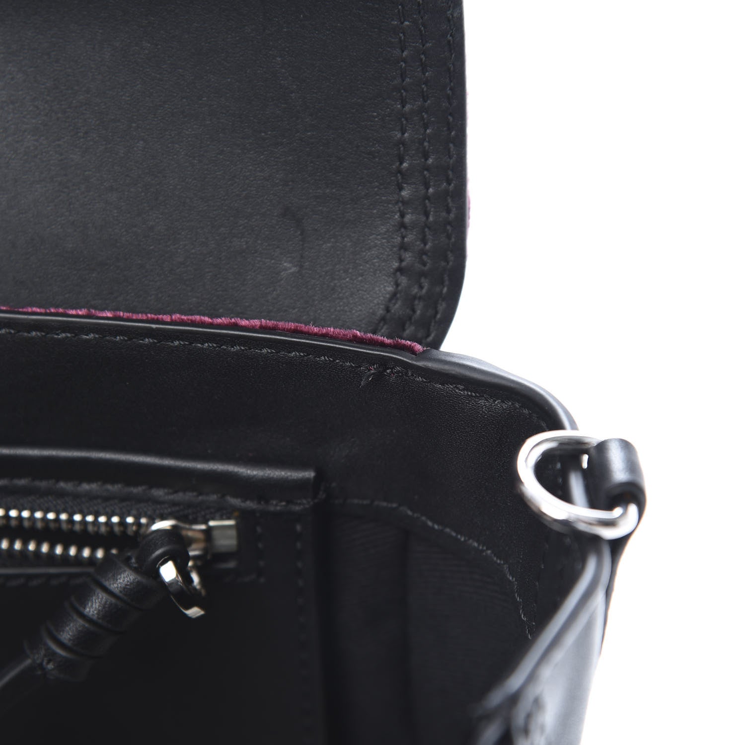 3.1 Phillip Lim 3.1 Textured Calfskin Velvet Mini Pashli Satchel Black Bordeaux 11 of 13