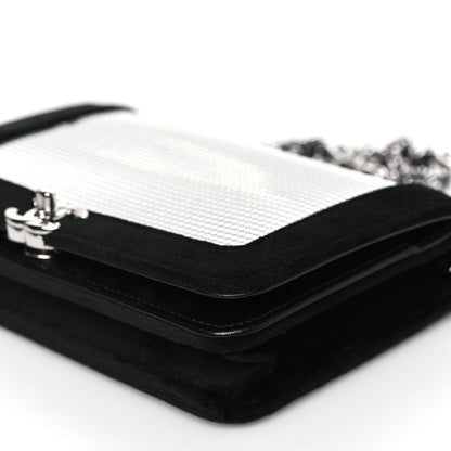 Chanel Velvet Mirror Embellished Boy Wallet On Chain WOC Argent 11 of 12