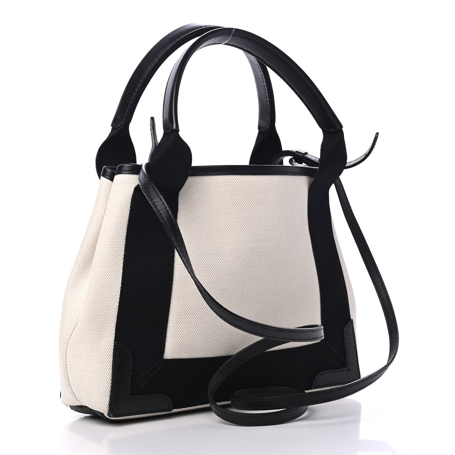 Cotton Canvas Calfskin Navy Cabas XS Natural Black