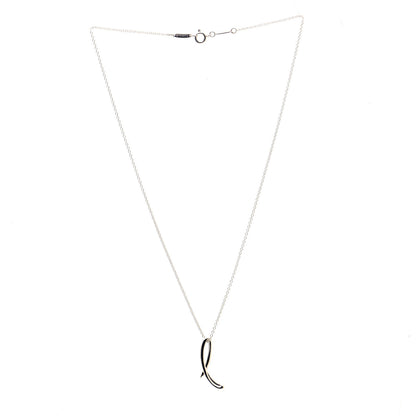 Tiffany Sterling Silver Elsa Peretti Letter L Pendant Necklace 3 of 6