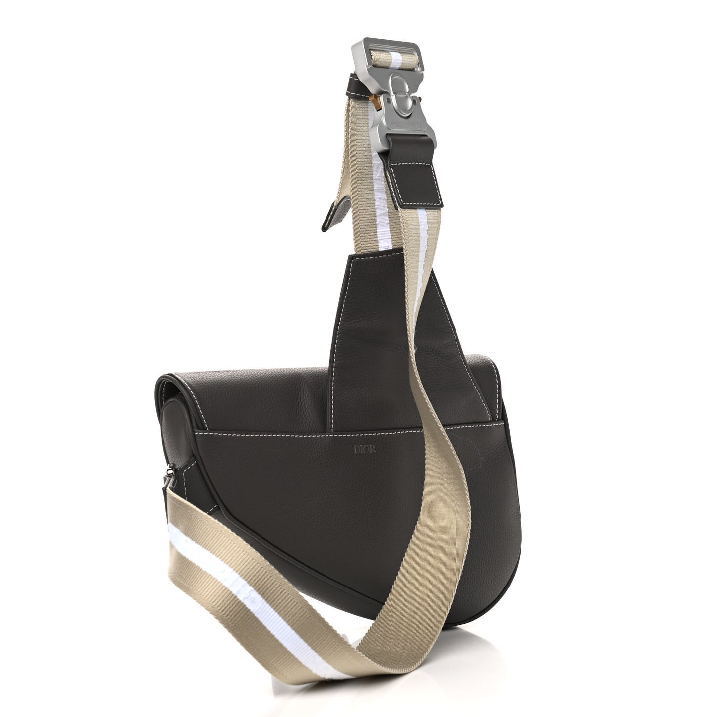 Grained Calfskin Kim Jones Saddle Bag Grey