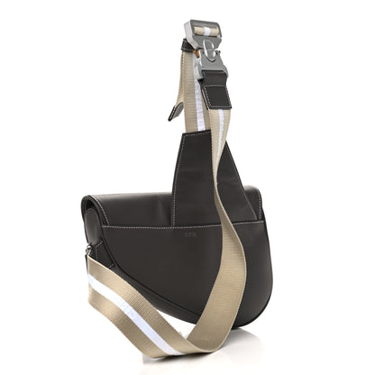 Christian Dior Grained Calfskin Kim Jones Saddle Bag Grey 2 of 8