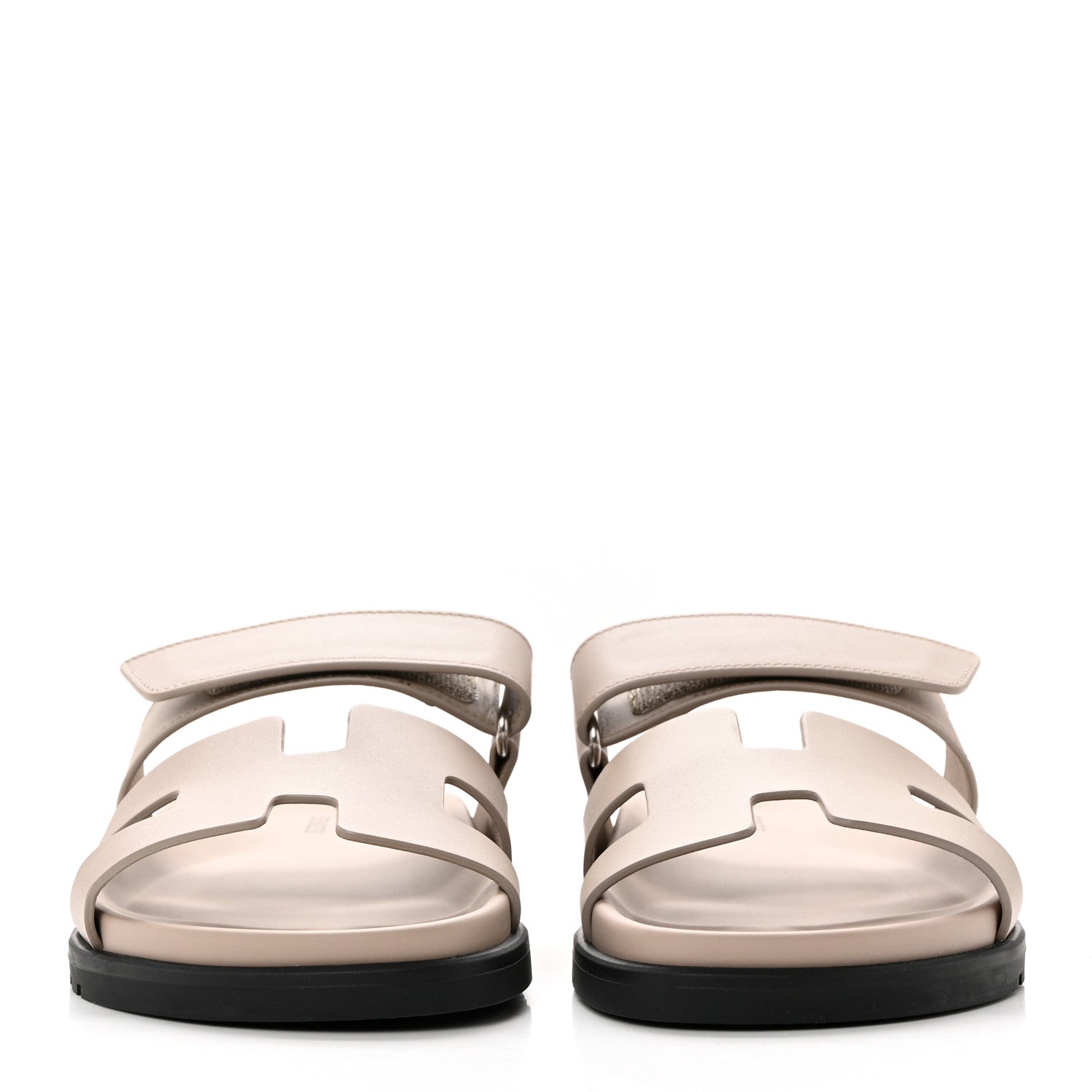 Hermes Calfskin Womens Chypre Sandals 37 Beige Mastic 2 of 9