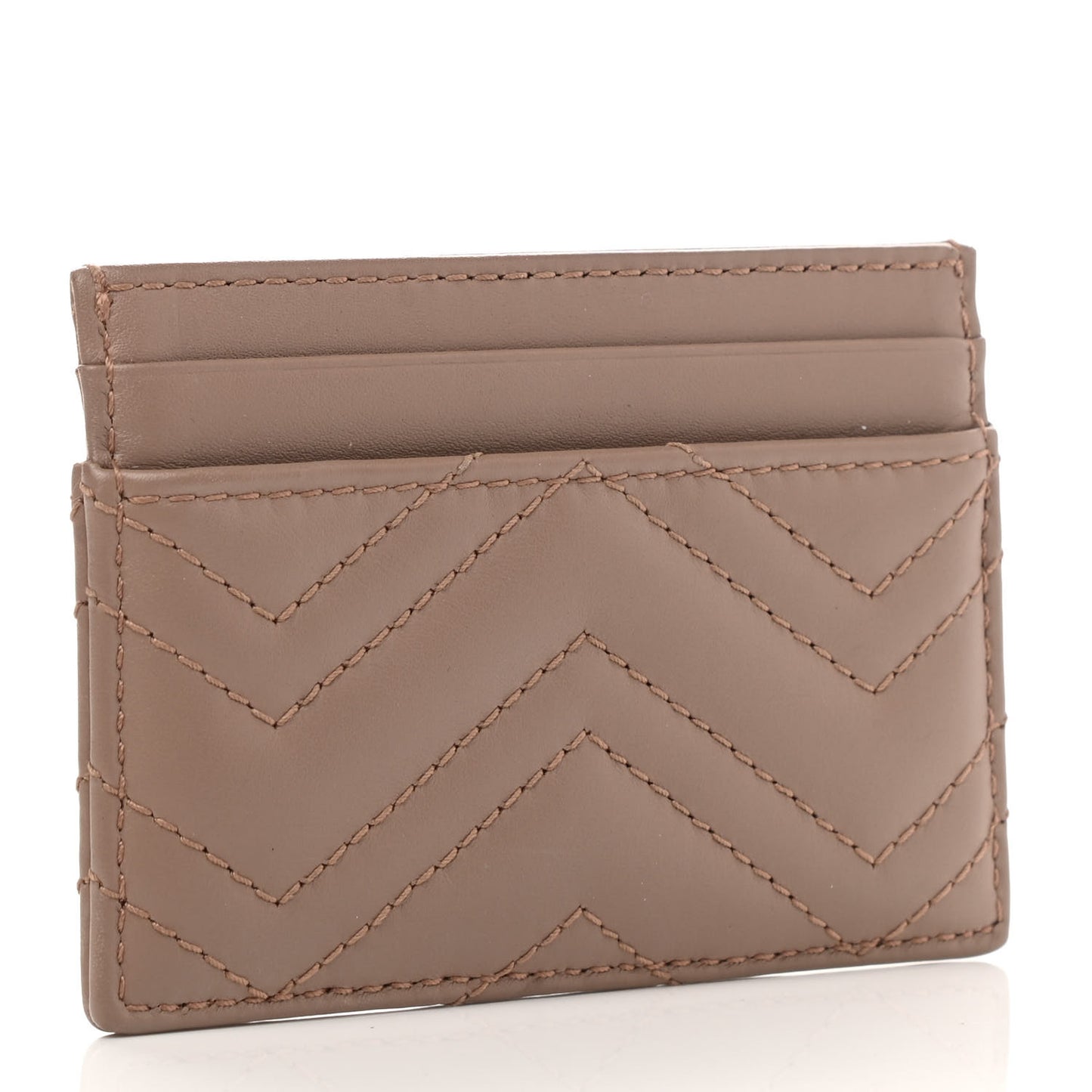 Calfskin Matelasse GG Marmont Card Holder Porcelain Rose