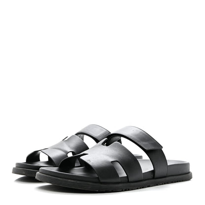 Hermes Calfskin Mens Chypre Sandals 45 Black 3 of 8