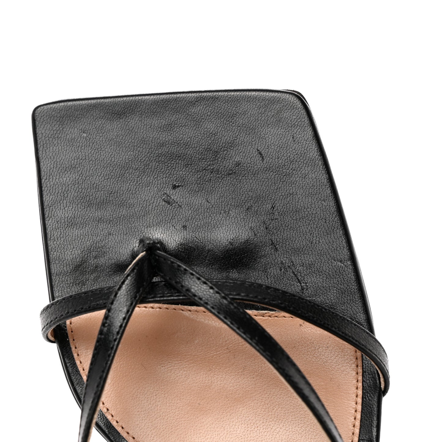 Lambskin Stretch Multi Strap 40mm Sandals 37.5 Black